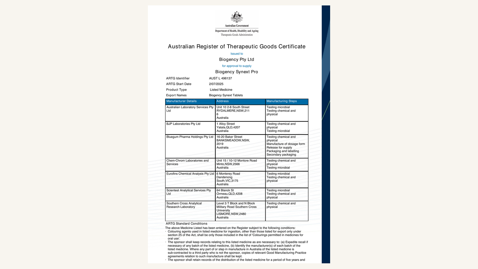 AUST L 496137 TGA 列册查证示意图