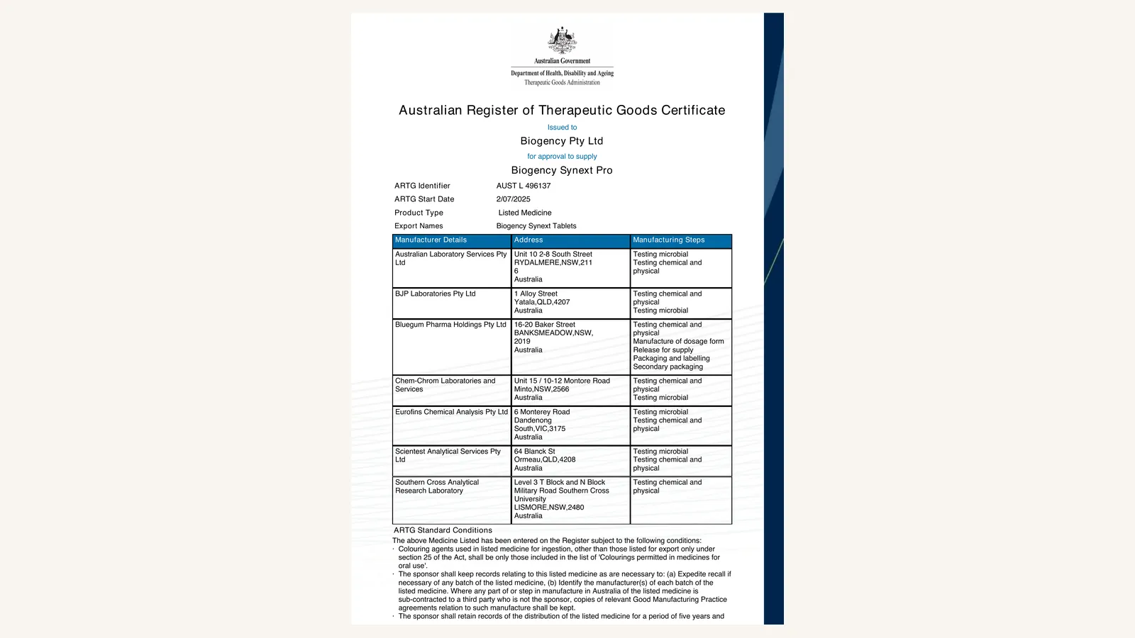 AUST L 496137 TGA 列册查证示意图